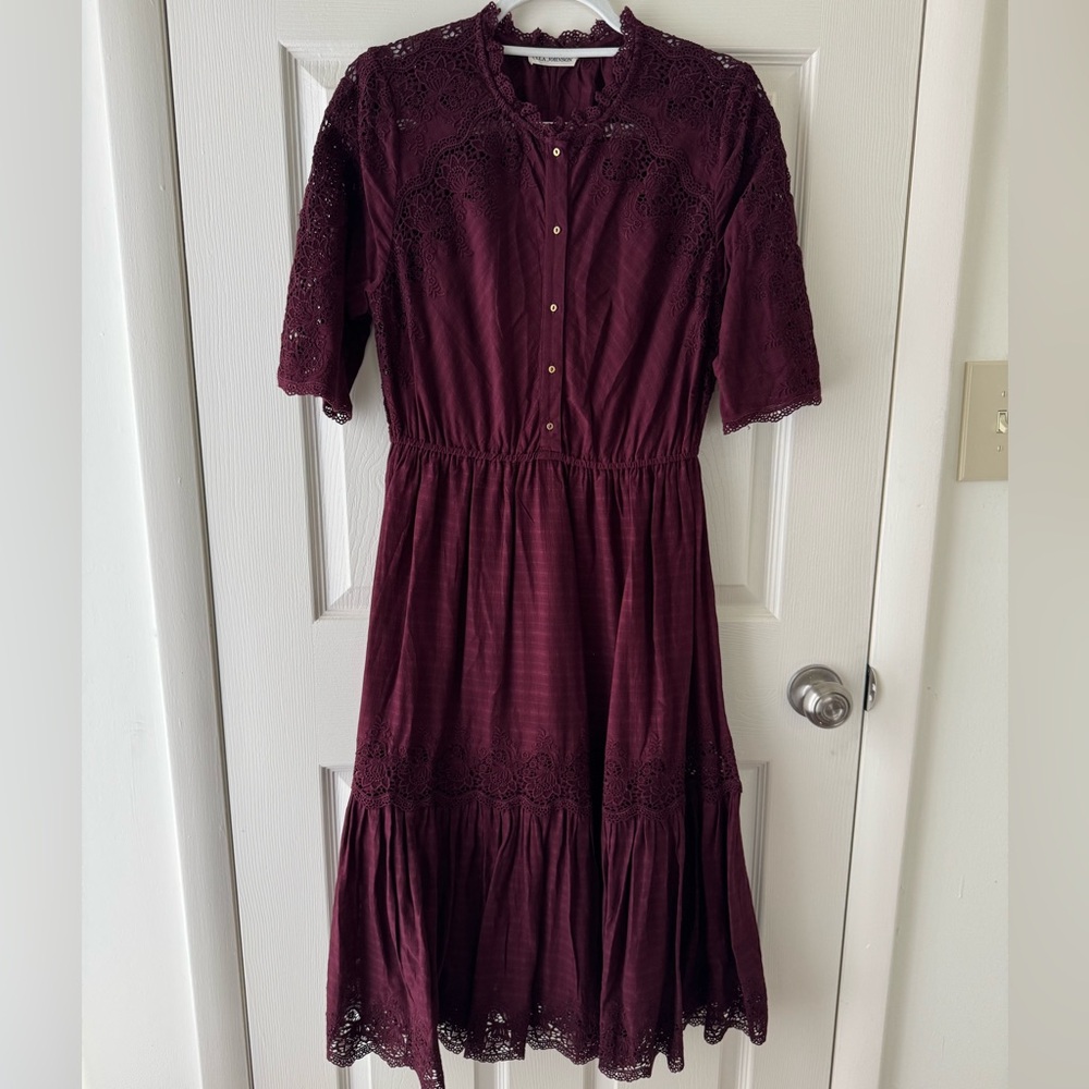 Ulla Johnson Martha Dress in Bordeaux, size 8 - Picture 2 of 15